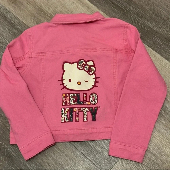 Hello Kitty Snap Button Closure Long Sleeve Denim Jacket Girl's Size 6 - Picture 2 of 9